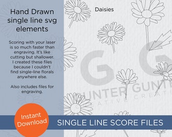 Daisy - single line score elements SVG, PDF