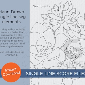 Succulents - single line score elements SVG, PDF