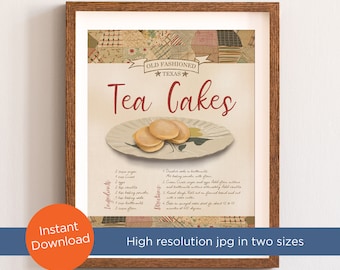 Old Fashioned Texas Tea Cakes, Printable Download
