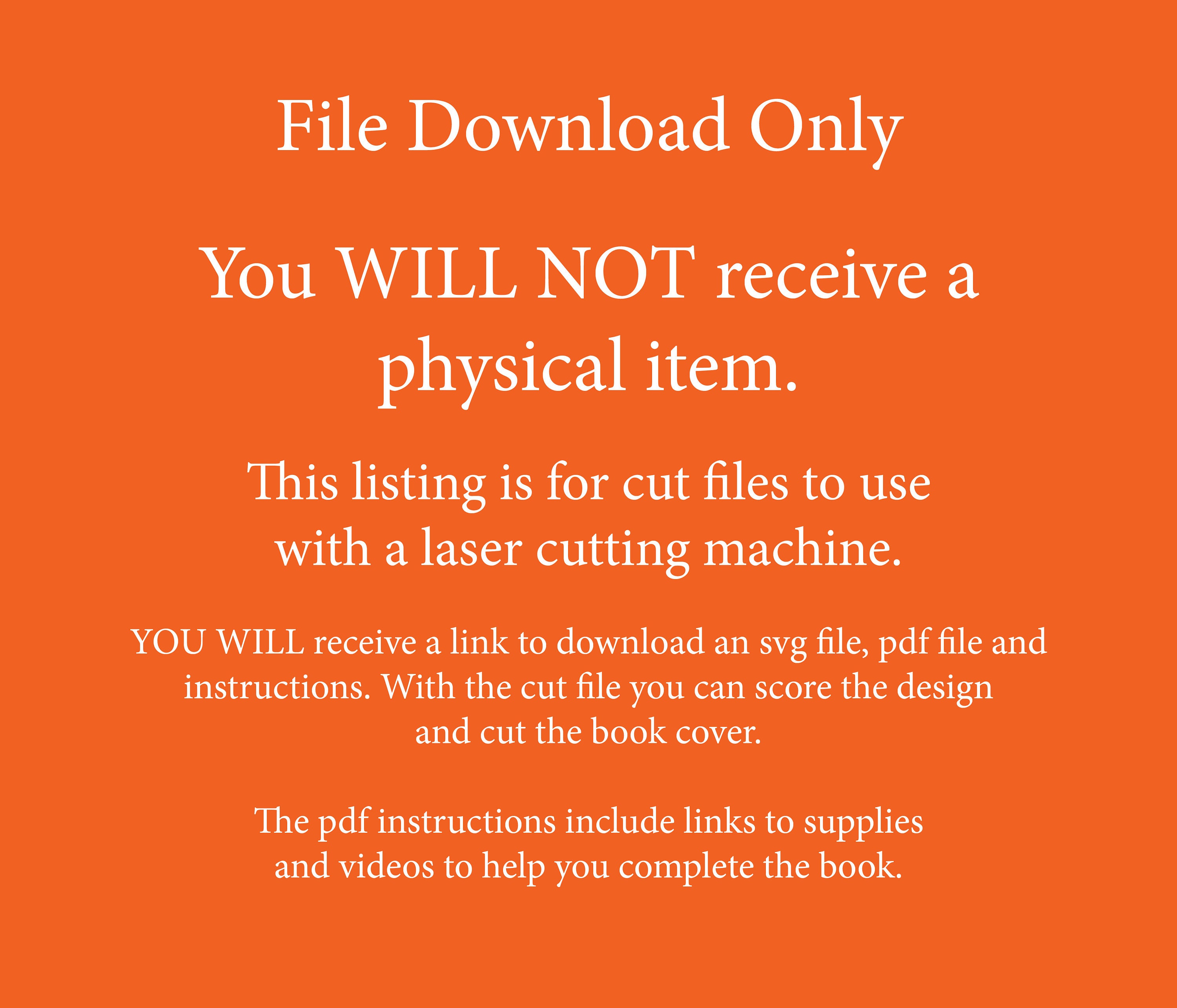 Book Cover, 2 Sizes SVG, PDF Laser Cut Files, 5.5"w X 8.3"h Inch & 3.5 ...