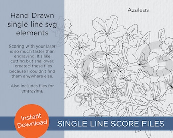 Azaleas - single line score elements SVG, PDF
