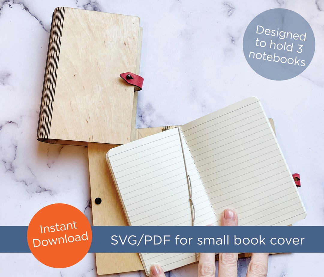 Book Cover, SVG, PDF Laser Cut Files for 3.5w X 5.5h Inch Wood Living Hinge Book Cover Travel