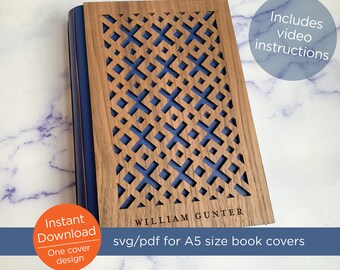 X Pattern design Book Covers, SVG/PDF file for laser, personalized sketchbook, journal, guest book for wedding, for grad, gift for mom