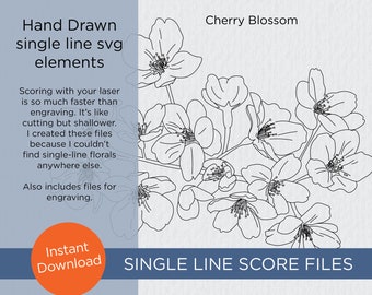 Cherry Blossom svg - single line score elements SVG, PDF