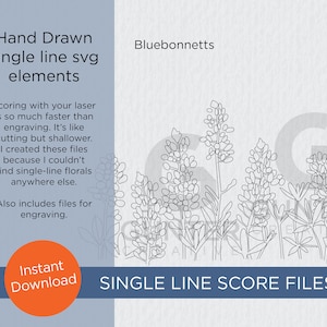 Bluebonnets - single line score elements SVG, PDF