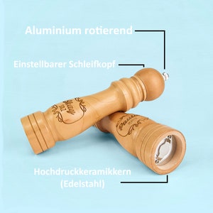 salz und pfefferstreuer PERSONALISIERT Gericht. Salz und Pfeffer. Perfektes Geschenk für Paare, Gravieren Sie Ihre Namen. In jeder Sprache Bild 4