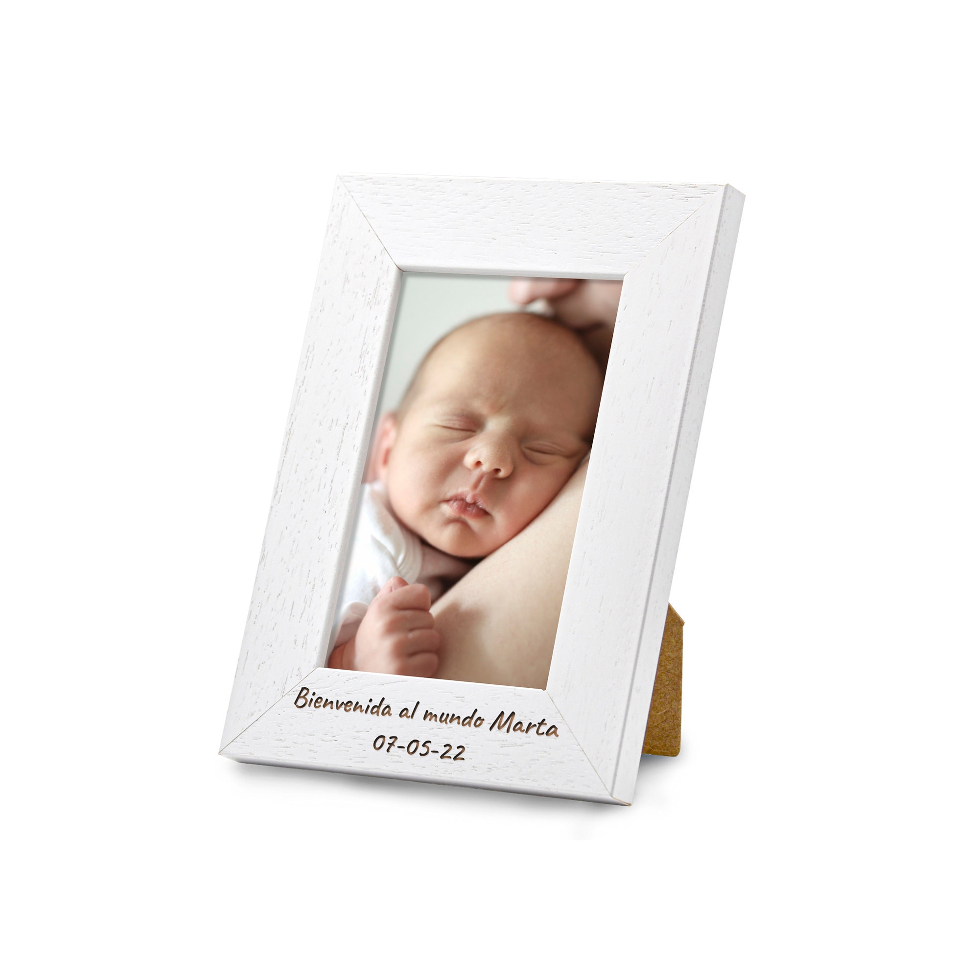 Marco de foto bebe personalizado con texto para Niña o Niño bebes hecho en  madera, recien nacido, regalo new born Personalizado Comuniones bautizos