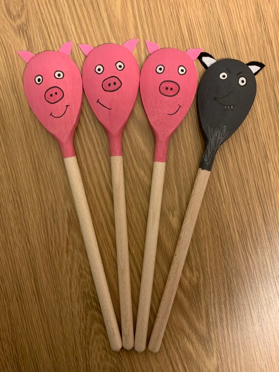 Three Little Pig Spoons Etsy