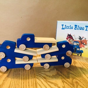 Little Blue Trucks | Wooden Toy Trucks | Birthday Party Favors | Set of 5 Trucks