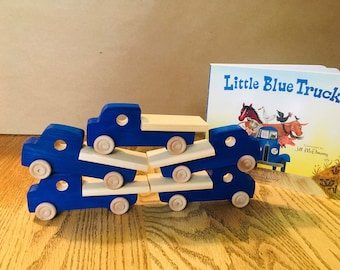 Little Blue Trucks | Wooden Toy Trucks | Birthday Party Favors | Set of 5 Trucks