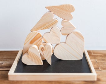 Wooden Toy Blocks | Wooden Hearts | Heart Puzzle | Heart Blanks | Valentine's Day DIY Project