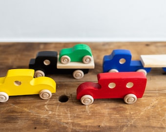 Wooden Car and Truck Set | Handmade wooden trucks | Car Collection | Birthday Gift for Toddler | Christmas Gift Set | Handcrafted