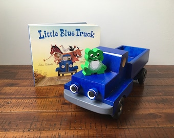 petit camion bleu | Camion jouet en bois | Camion en bois | Cadeau d'anniversaire