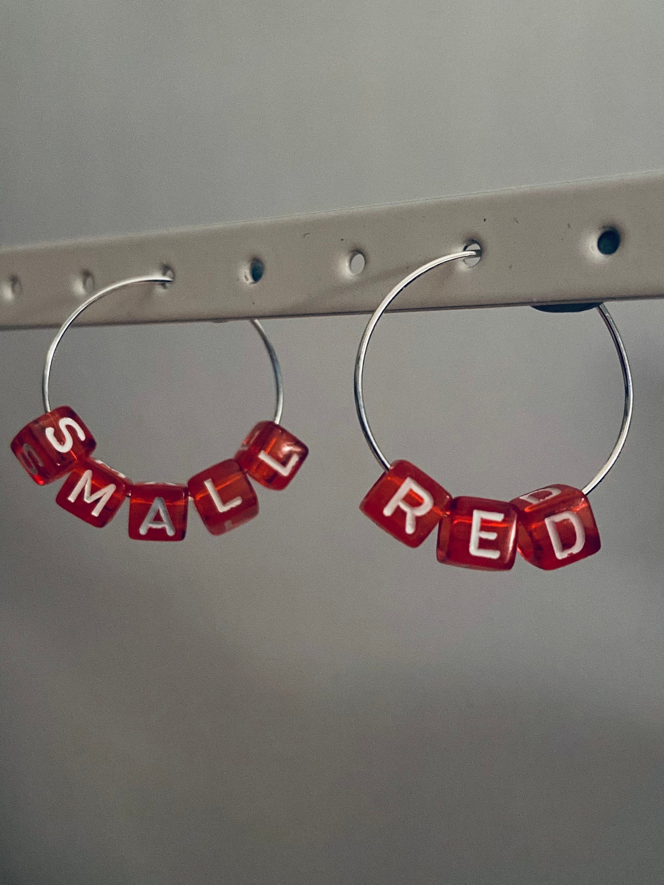 Small custom word hoop earrings Etsy
