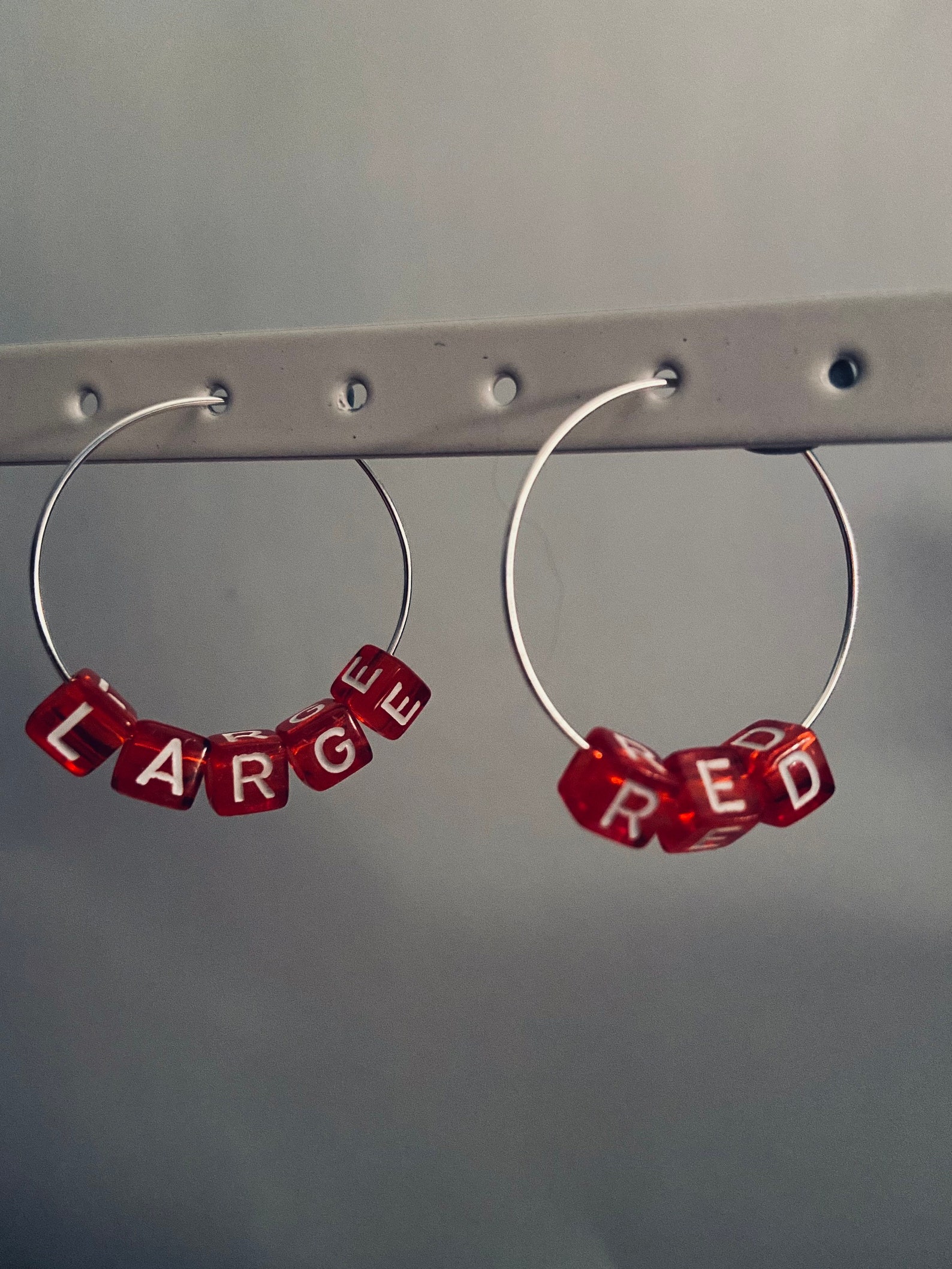 Large custom word hoop earrings Etsy