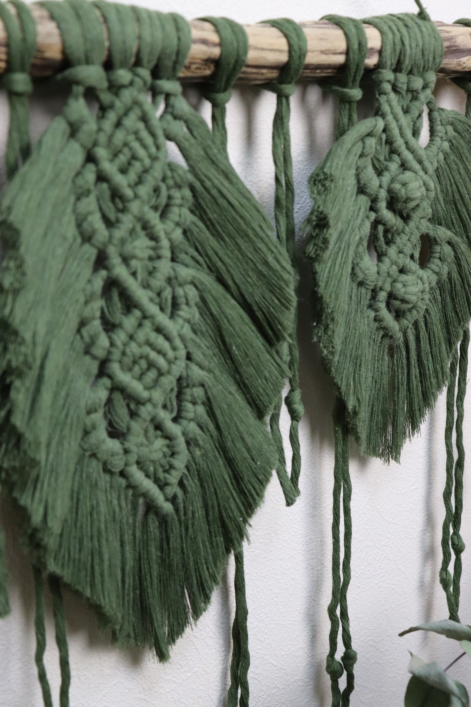 Green Floral Macrame Macrame Wall Hanging Spring Gift Idea Etsy