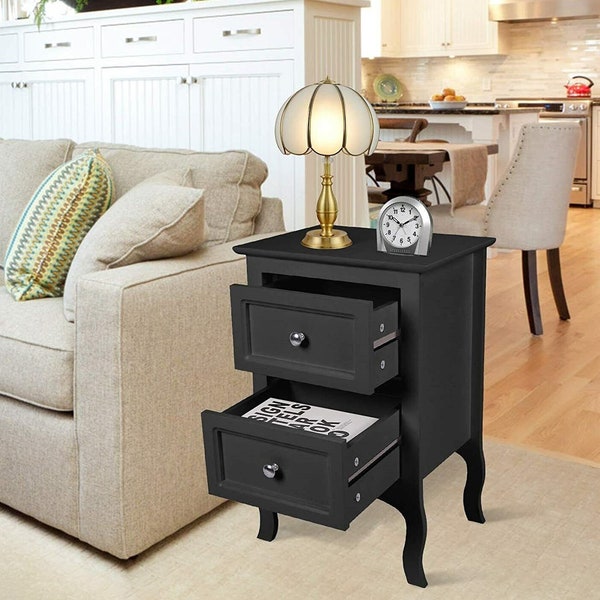 Tall Black Bedside Table Etsy