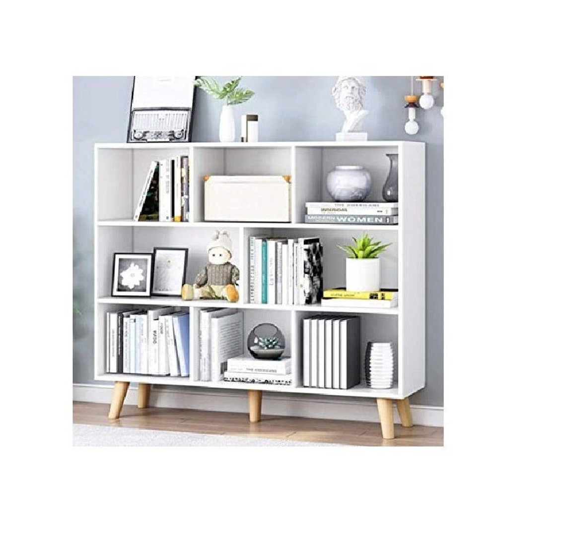 Wooden Open Shelf Bookcase 3tier Floor Standing Display Etsy