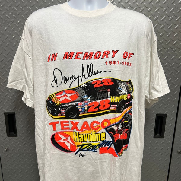 NOS Vintage Nascar 1993 Davey Allison #28 Memorial Shirt (XL)