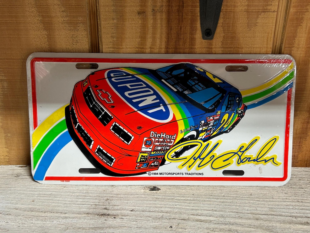 NOS Vintage Nascar Jeff Gordon/dupont #24 License Plate - Etsy