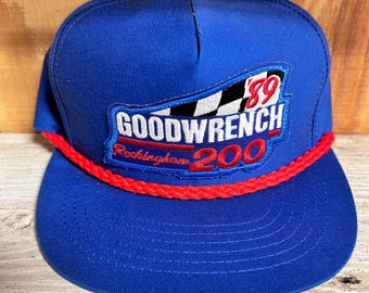 NOS Vintage Nascar 1989 Rockingham Speedway Goodwrench 200 Event Rope Hat (Snapback)