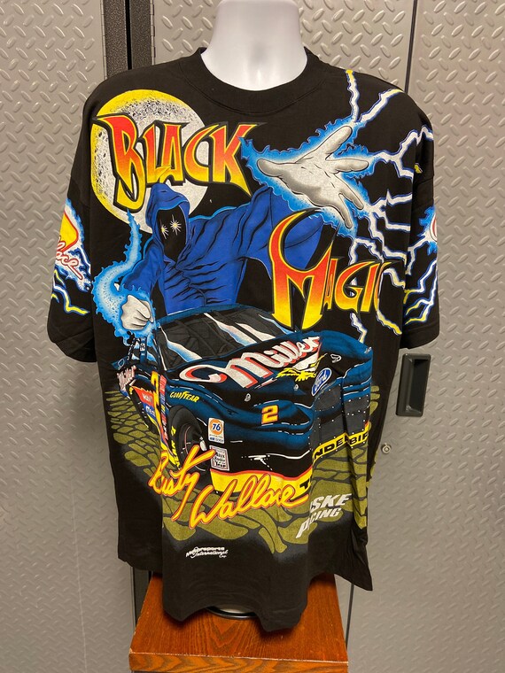 NOS Vintage Nascar Rusty Wallace miller 2 black Magic Shirt XXL Etsy
