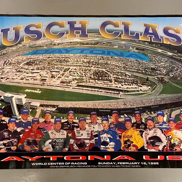 Vintage NASCAR 1995 Busch Clash Poster (34x22)