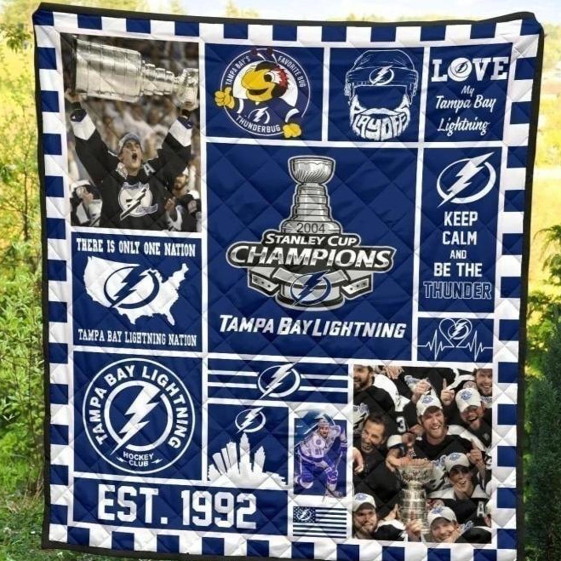 NHL Tampa Bay Lightning Hockey Team Blanket Champion Team Etsy