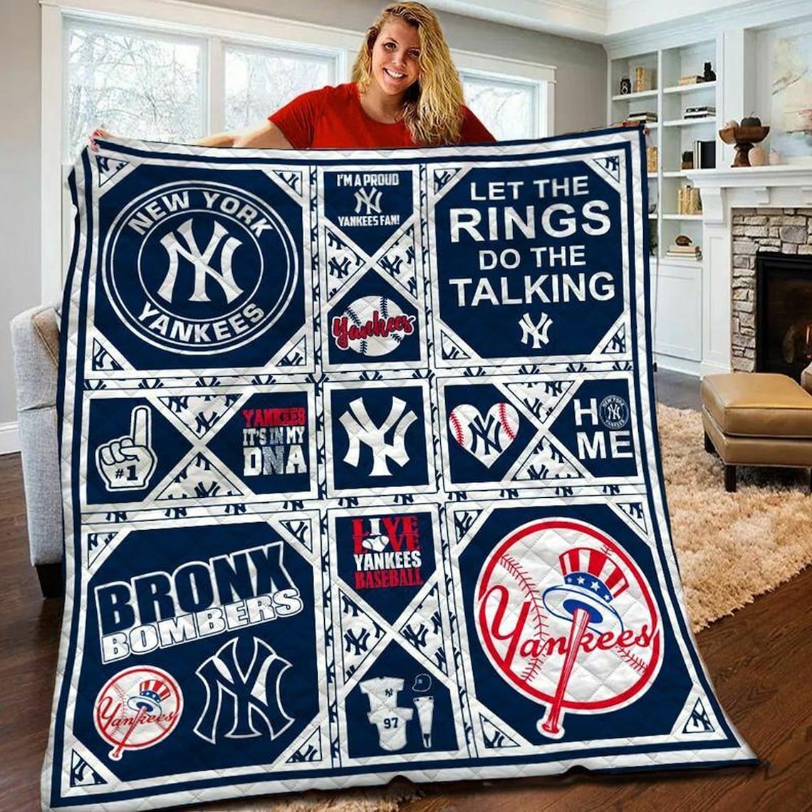 MLB New York Yankees Baseball Team Blanket Champion Team Etsy