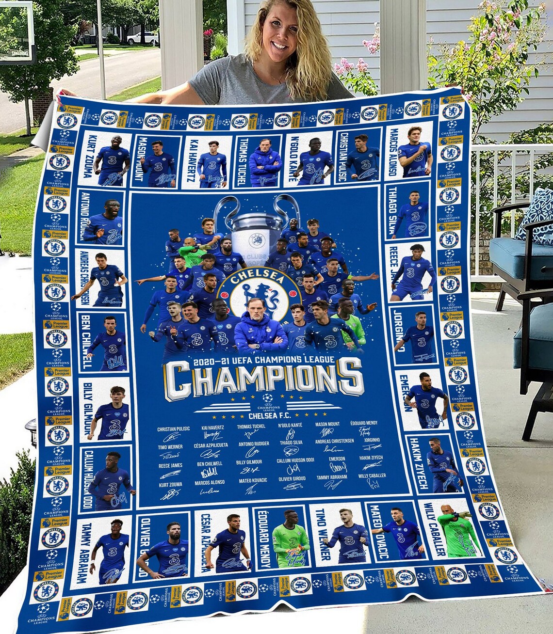 Chelsea 2021 UEFAChampionsLeague Blanket Etsy