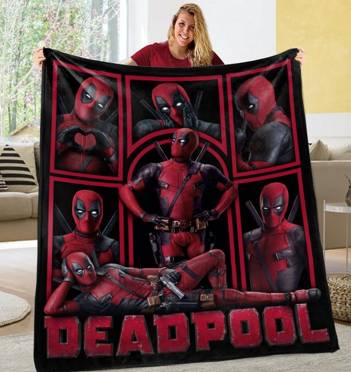 Deadpool Marvel Blanket Hero Blanket Marvel Hero Blanket Etsy