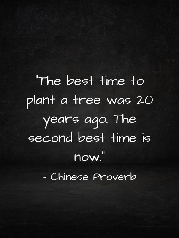 The Best Time to Plant a Tree Was 20 Years Ago, Printable Wall Art,  Inspirational Quote, Quote Print, Gift, Gift for Family - Etsy Australia