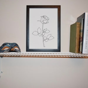 Rose hand drawn line drawing flower