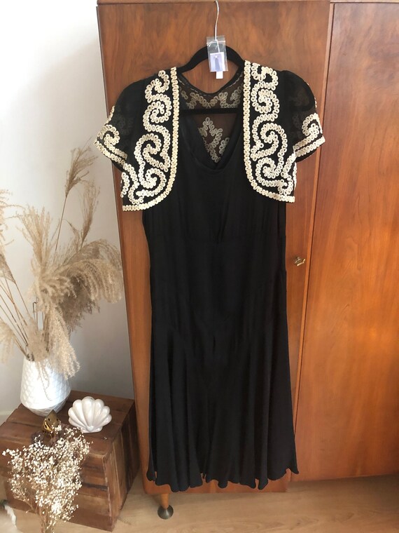 Original 1930s vintage dress with bohemian bolero