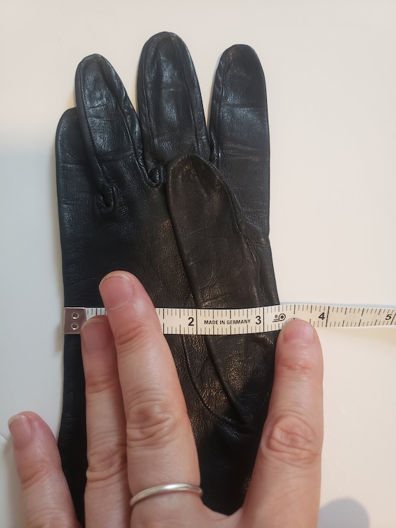 Vintage mid-century XS / S soft black leather glo… - image 9
