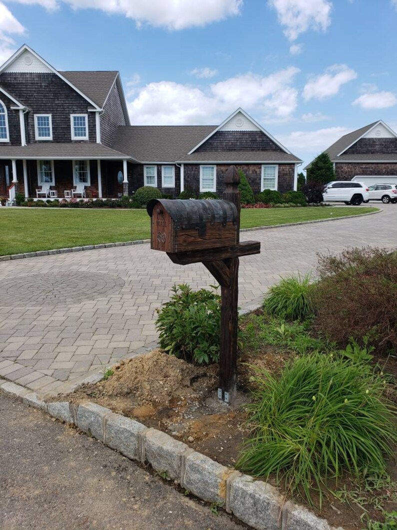 Rustic Mailbox With the Post Etsy