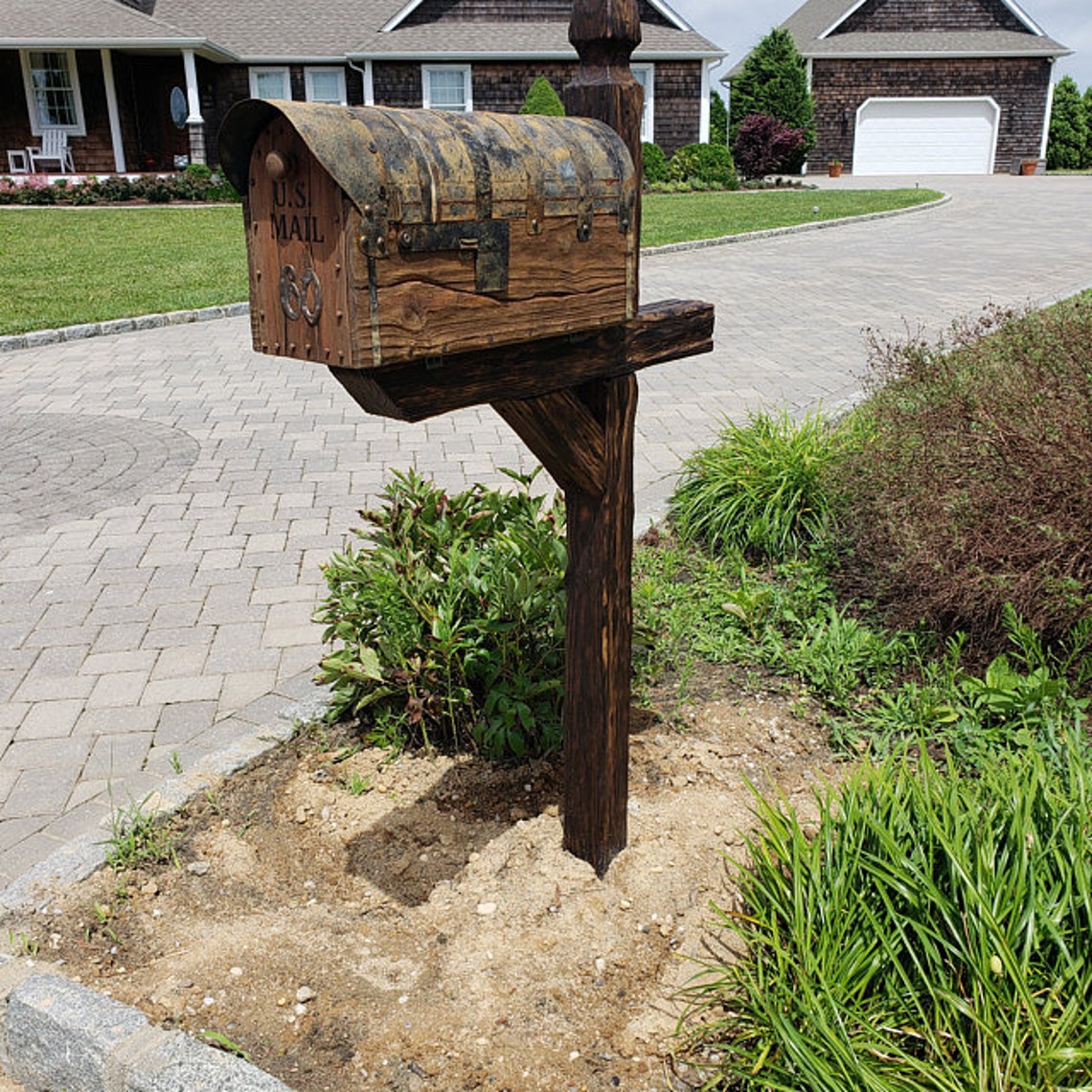 Rustic Mailbox With the Post Etsy