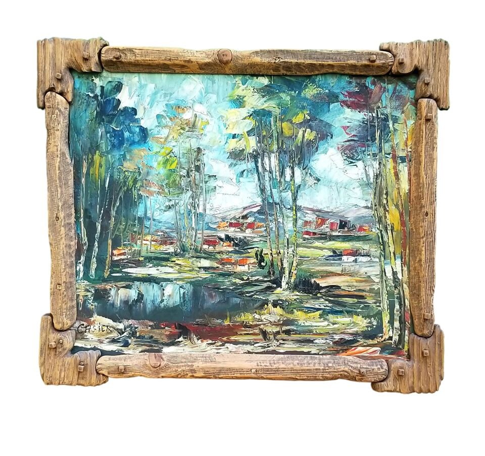 Rustic Oil on Canvas Nature Painting Etsy