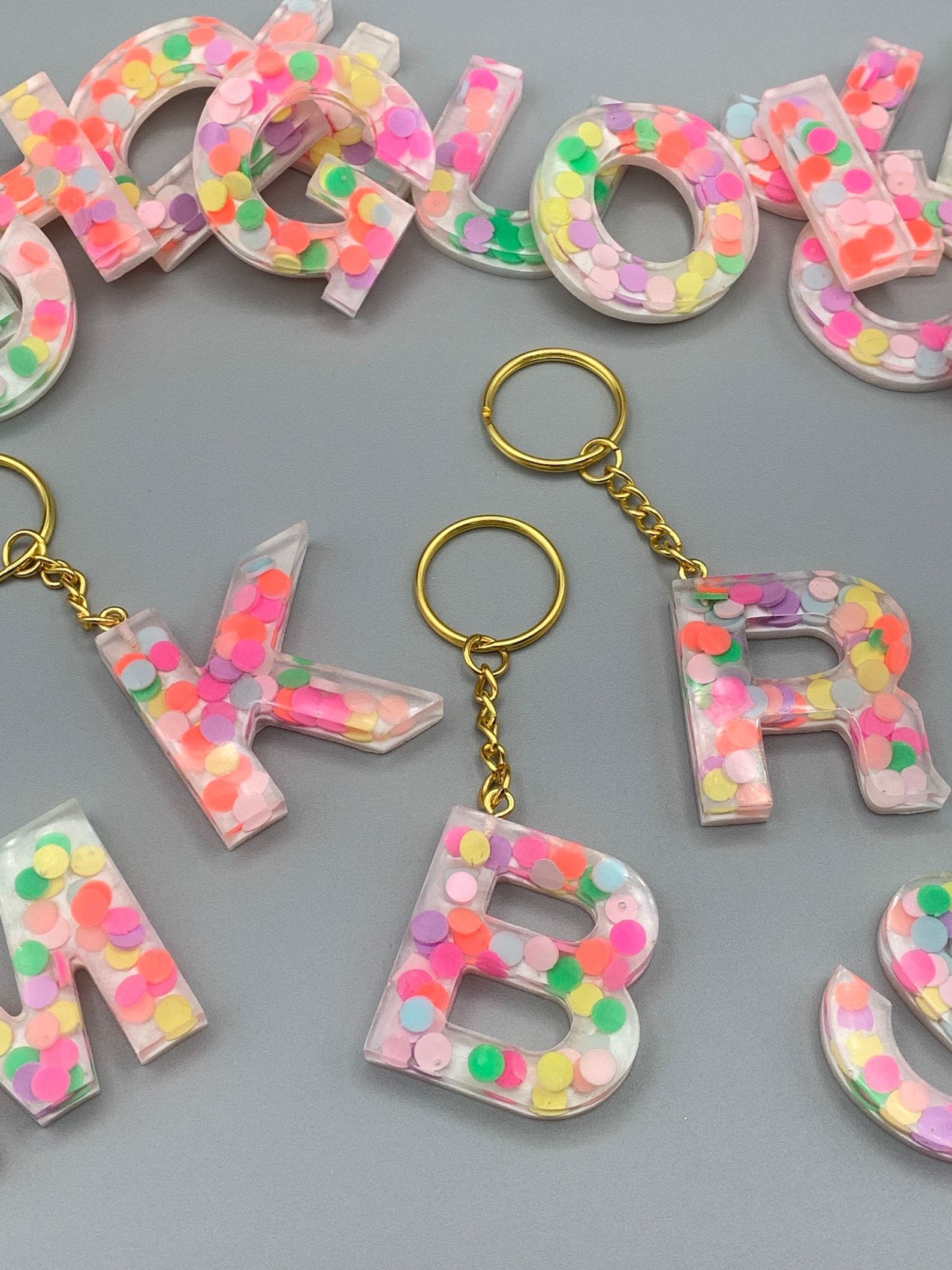Handmade Resin Letter Keychains Alphabet Keychain Cute Etsy