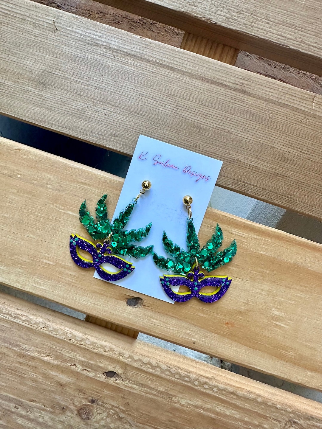 Mardi Gras Mask Earrings for Parades and Parties Etsy