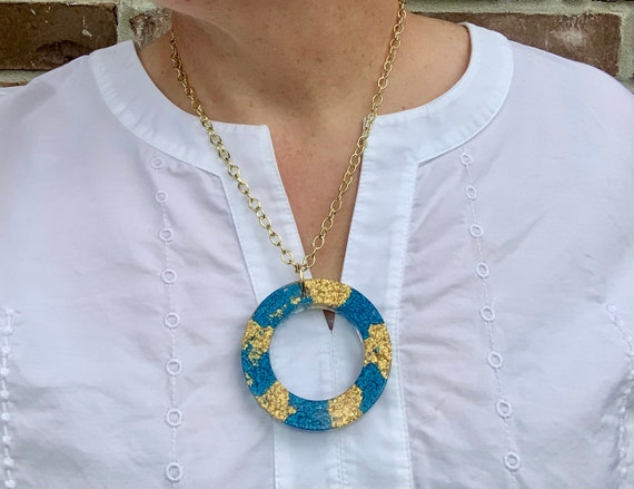 Blue & Gold Game Day Necklace Blue & Gold Game Day Necklace
