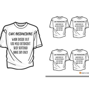 PRINTABLE T-shirt Care Tags / Generic Card for Your T-shirt - Etsy