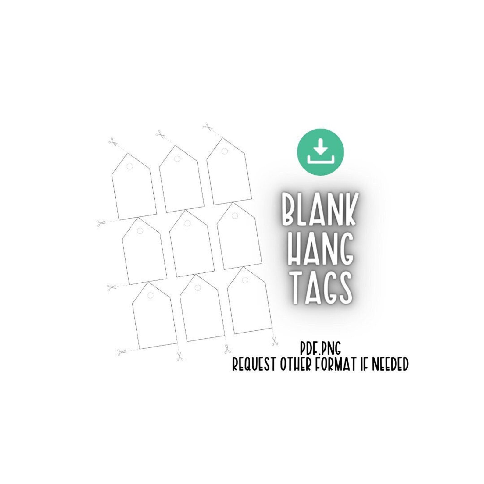 BLANK Printable Treat Gift Tags / Template for DIY Tags / Etsy