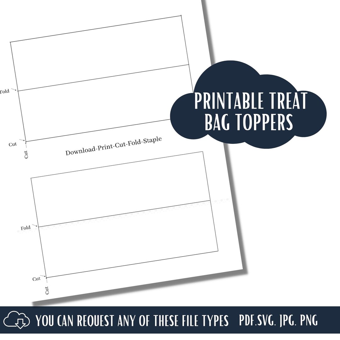 BLANK Treat Topper Bags Template. DIY Treat Bag. Souvenir. Cookie Bag ...