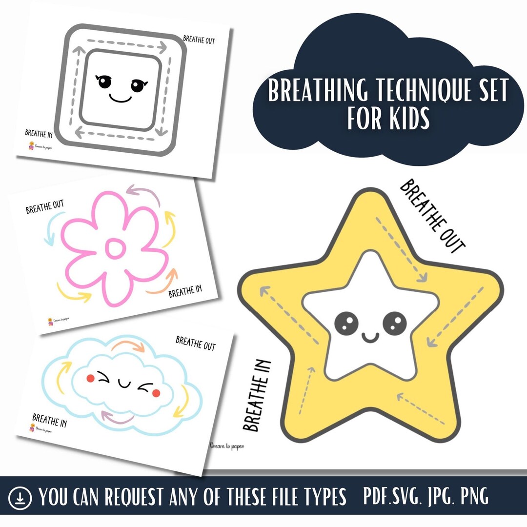 Printable Breathing Designs. Trace Figure. Mental Health. Activity for ...