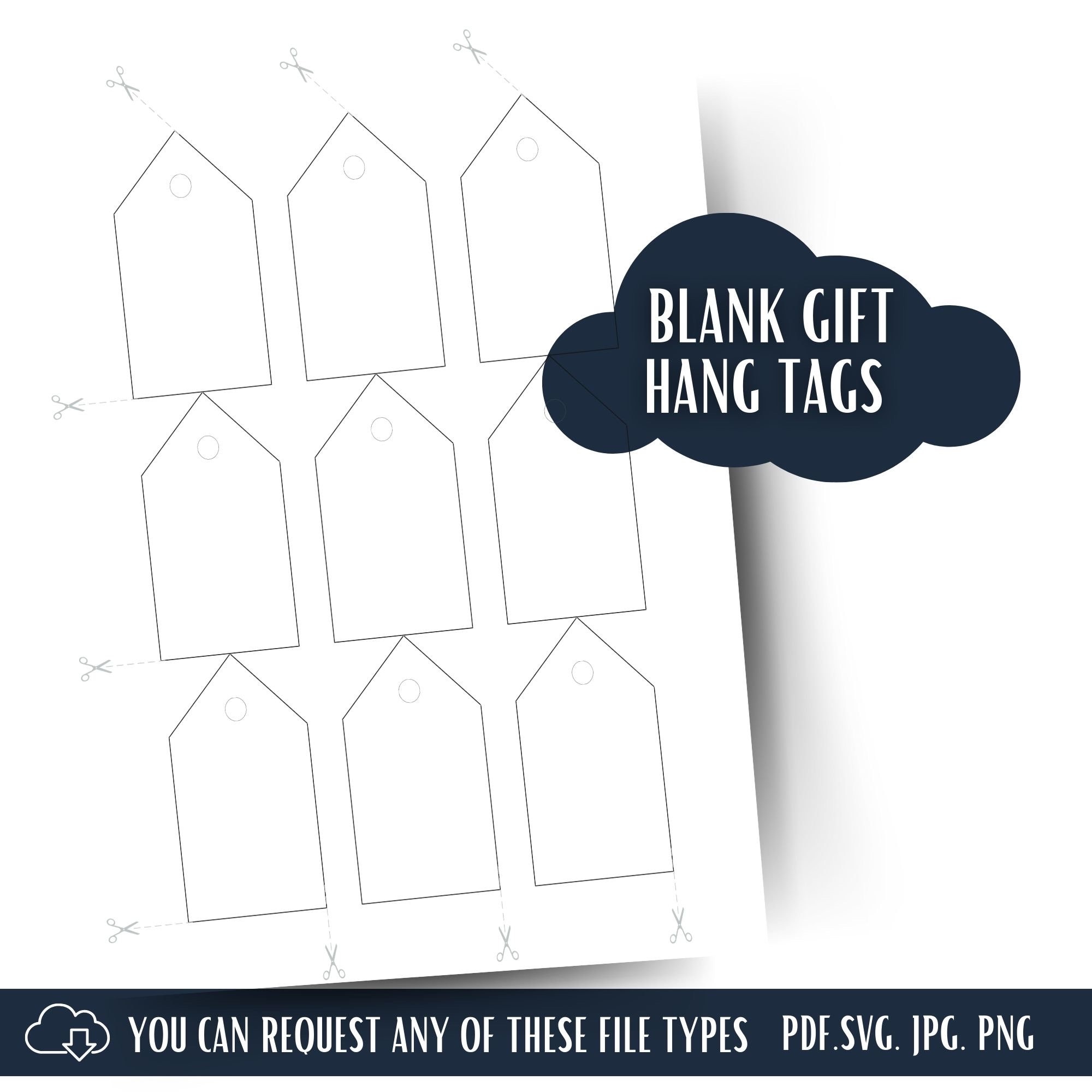 BLANK Printable Treat Gift Tags / Template for DIY Care Tags / Gift Tag /  Commercial Use Ok 