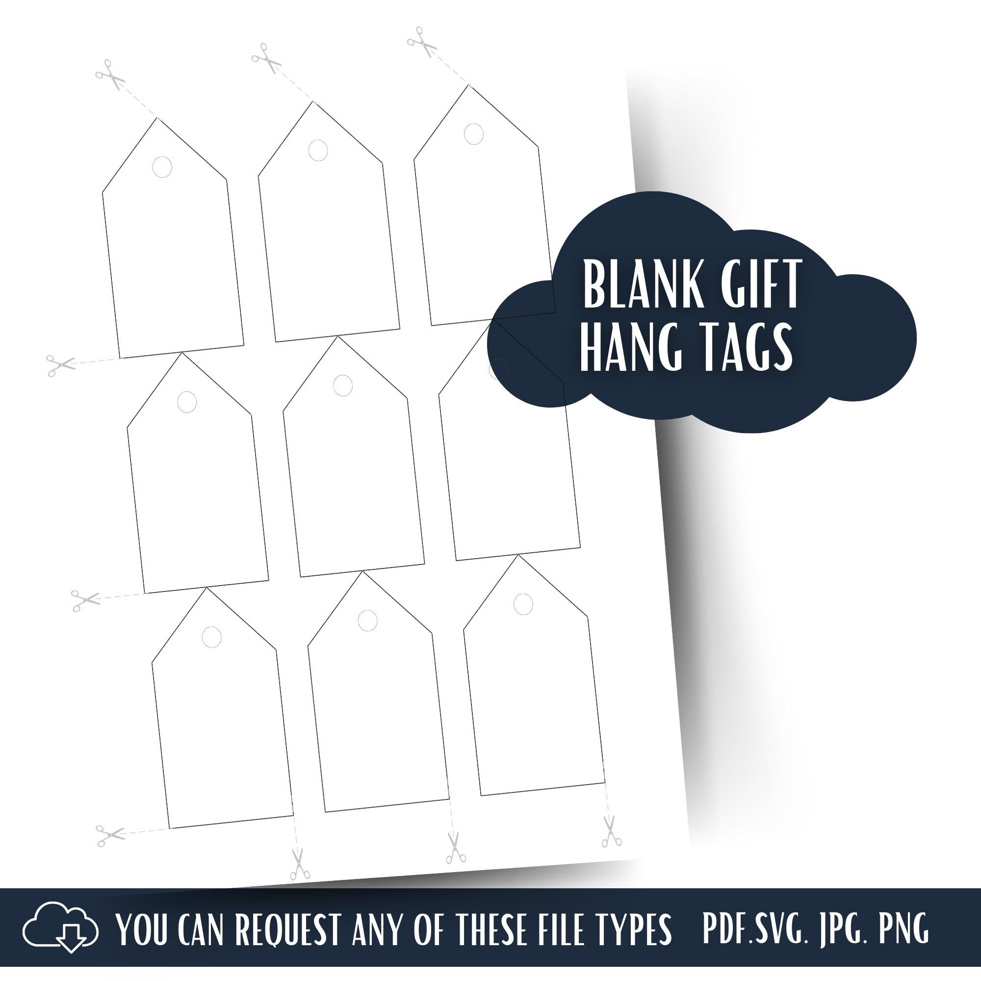 BLANK Printable Treat Gift Tags / Template for DIY Care Tags / Gift Tag /  Commercial Use Ok 