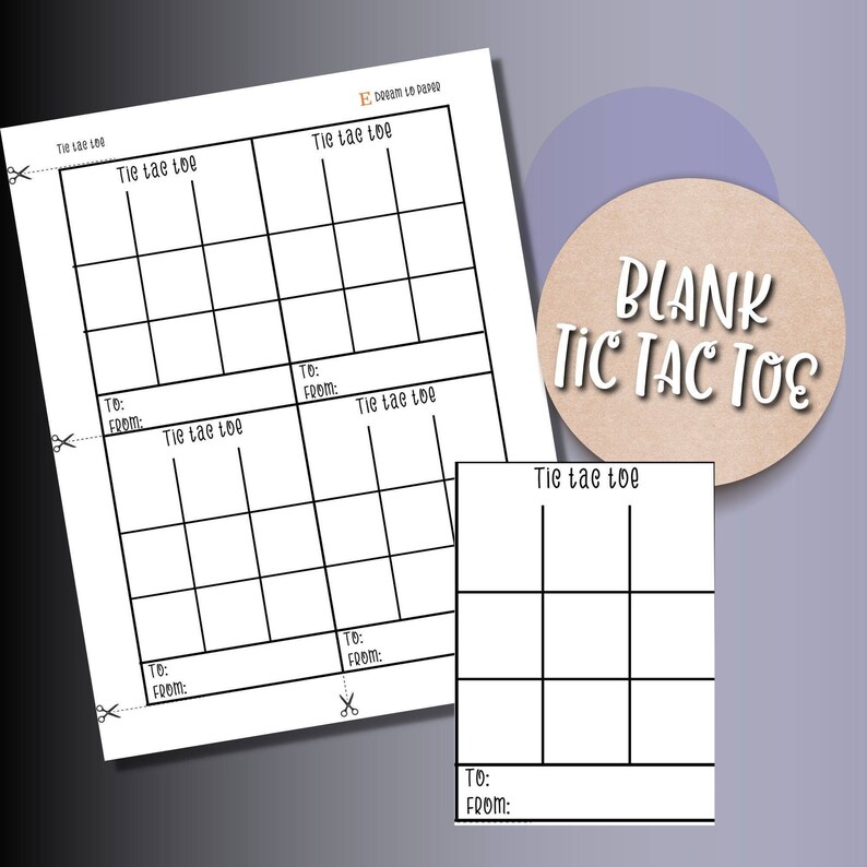 Printable Blank Tic Tac Toe Template / Diys / Any Occasion - Etsy