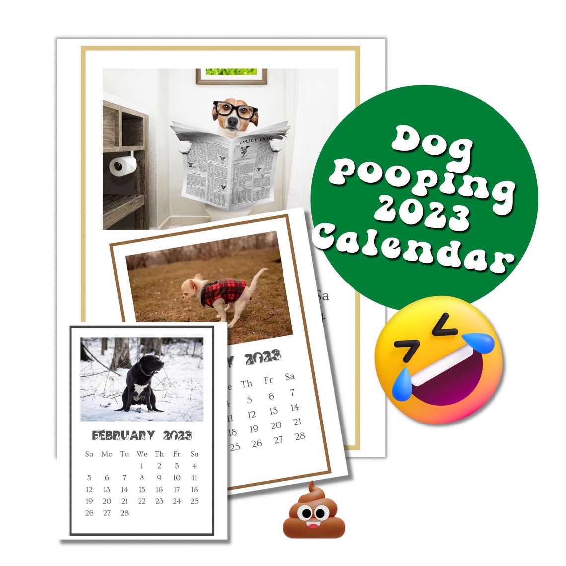 Hilarious Prank Gift 2023 Pooping Pooches Dog Calendar Gag Etsy