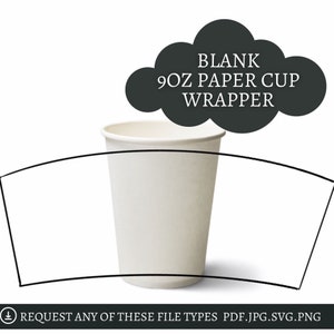 BLANK Paper Cup Wrapper Printable Template / Handrawn / DIY Party Decoration, Design your cup wrapper / Birthday for kids / InstantDownload
